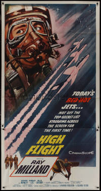 9p0215 HIGH FLIGHT 3sh 1957 Ray Milland, military fighter pilots fly top secret jets, very rare!