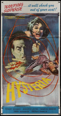 9p0217 HYSTERIA 3sh 1965 Robert Webber, Hammer horror, it will shock you out of your seat!
