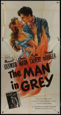 9p0231 MAN IN GREY 3sh 1945 James Mason, art of Stewart Granger & Margaret Lockwood, ultra rare!