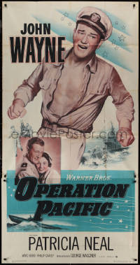 9p0239 OPERATION PACIFIC 3sh 1951 great images of Navy sailor John Wayne & Patricia Neal!