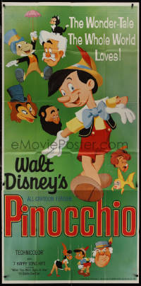 9p0242 PINOCCHIO 3sh R1962 Disney classic fantasy cartoon about a wooden boy who wants to be real!