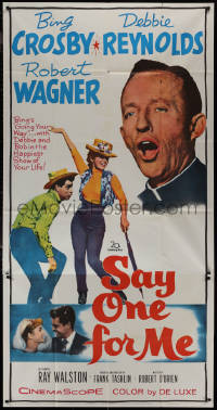 9p0250 SAY ONE FOR ME 3sh 1959 Bing Crosby, sexy Debbie Reynolds & Robert Wagner sing and dance!