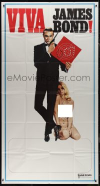 9p0264 VIVA JAMES BOND int'l 3sh 1970 artwork of Sean Connery & sexy blonde in see-through outfit!