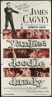 9p0268 YANKEE DOODLE DANDY awards 3sh R1957 James Cagney as George M. Cohan, completely different, rare!