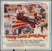 9p0158 CHITTY CHITTY BANG BANG 6sh 1969 Dick Van Dyke, Sally Ann Howes, art of wild flying car, rare!
