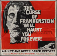 9p0159 CURSE OF FRANKENSTEIN 6sh 1957 cool close up art of Christopher Lee as the monster, rare!