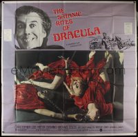 9p0173 SATANIC RITES OF DRACULA int'l 6sh 1973 Christopher Lee as Count Dracula & vampire brides, rare!