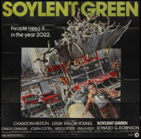 9p0176 SOYLENT GREEN 6sh 1973 extremely rare alternate style with different tagline & Solie art!
