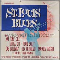 9p0177 ST. LOUIS BLUES 6sh 1958 Nat King Cole, the life & music of W.C. Handy, great large image!