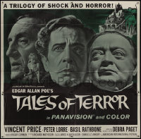 9p0178 TALES OF TERROR 6sh 1962 huge images of Peter Lorre, Vincent Price & Basil Rathbone, rare!