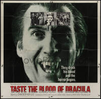 9p0180 TASTE THE BLOOD OF DRACULA int'l 6sh 1970 Hammer, enormous c/u of vampire Christopher Lee!