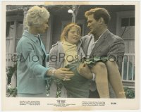 9p0654 BIRDS color 8x10.25 still 1963 Rod Taylor carries Veronica Cartwright as Tippi Hedren watches!