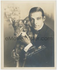 9p0738 RUDOLPH VALENTINO deluxe 8x10 still 1920s the legendary leading man posing with his dog!
