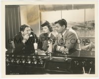 9p0761 TEST PILOT 8x10.25 still 1938 Myrna Loy between Clark Gable & Spencer Tracy at soda fountain!