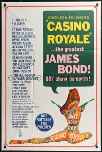 9p0292 CASINO ROYALE Aust 1sh 1967 all-star James Bond spy spoof, psychedelic McGinnis-like art!