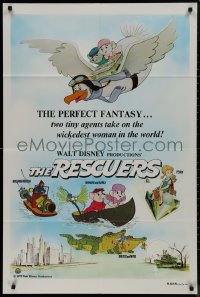 9p0312 RESCUERS Aust 1sh 1977 Disney mouse mystery adventure cartoon from depths of Devil's Bayou!