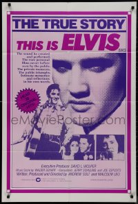 9p0317 THIS IS ELVIS Aust 1sh 1981 Elvis Presley rock 'n' roll biography, portrait of The King!