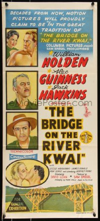 9p0335 BRIDGE ON THE RIVER KWAI Aust daybill 1958 William Holden, David Lean classic, pre-awards!