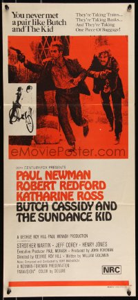 9p0336 BUTCH CASSIDY & THE SUNDANCE KID Aust daybill R1970s Paul Newman, Robert Redford, Ross!