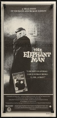 9p0353 ELEPHANT MAN Aust daybill 1981 John Hurt, Anthony Hopkins, directed by David Lynch!