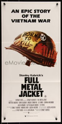 9p0362 FULL METAL JACKET Aust daybill 1987 Stanley Kubrick epic Vietnam War movie, Castle art!