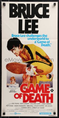 9p0365 GAME OF DEATH Aust daybill 1981 Bruce Lee, cool Yuen Tai-Yung kung fu artwork!