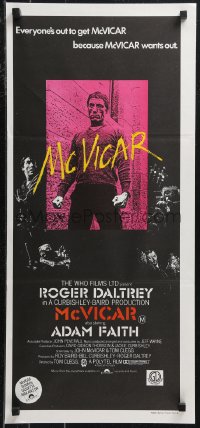 9p0387 McVICAR Aust daybill 1981 great different image of tough guy Roger Daltrey!