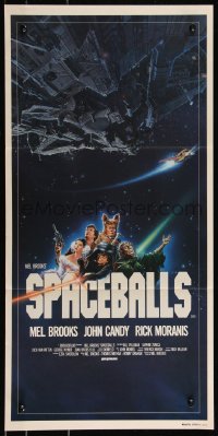 9p0423 SPACEBALLS Aust daybill 1987 Mel Brooks sci-fi Star Wars spoof, John Candy, Pullman