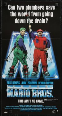 9p0432 SUPER MARIO BROS Aust daybill 1993 Hoskins, John Leguizamo as Nintendo game characters!