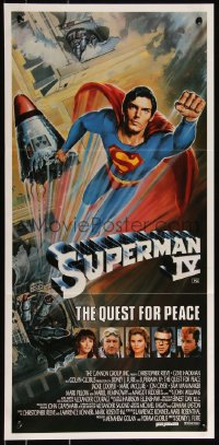 9p0436 SUPERMAN IV Aust daybill 1987 great art of super hero Christopher Reeve by Daniel Goozee!