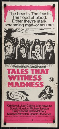 9p0438 TALES THAT WITNESS MADNESS Aust daybill 1973 Joan Collins, Donald Pleasence, horror!
