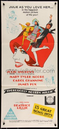 9p0445 THOROUGHLY MODERN MILLIE Aust daybill 1967 art of singing & dancing Julie Andrews!