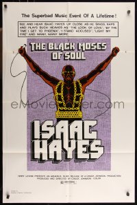 9p0466 BLACK MOSES OF SOUL 1sh 1973 Isaac Hayes, the superbad music event of a lifetime!