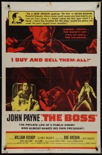 9p0470 BOSS 1sh 1956 judges, governors, pick-up girls, John Payne buys and sells them all!