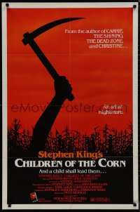 9p0475 CHILDREN OF THE CORN 1sh 1983 Stephen King horror, and a child shall lead them!