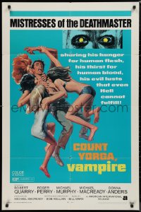 9p0487 COUNT YORGA VAMPIRE 1sh 1970 AIP, artwork of the mistresses of the deathmaster feeding!!