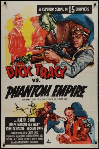 9p0496 DICK TRACY VS. CRIME INC. 1sh R1952 Ralph Byrd detective serial, The Phantom Empire!