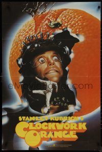 9p0280 CLOCKWORK ORANGE English 1sh R1982 Stanley Kubrick classic, different art of Malcolm McDowell