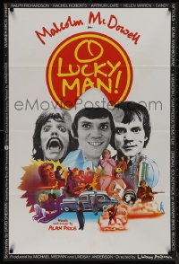 9p0282 O LUCKY MAN English 1sh 1973 3 images of Malcolm McDowell, directed by Lindsay Anderson!