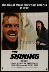 9p0284 SHINING English 1sh 1980 King & Stanley Kubrick horror masterpiece, crazy Jack Nicholson!
