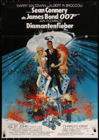 9p0129 DIAMONDS ARE FOREVER German R1980s Sean Connery as James Bond 007 by Robert McGinnis!