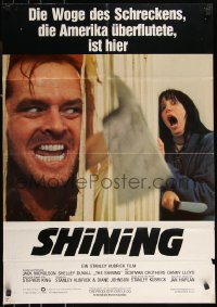 9p0140 SHINING German 1980 Stephen King & Stanley Kubrick, Nicholson, iconic art by Saul Bass, rare!