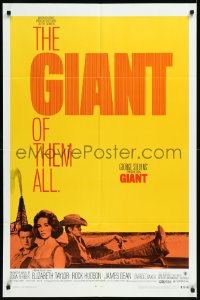 9p0527 GIANT 1sh R1970 James Dean, Elizabeth Taylor, Rock Hudson, directed by George Stevens!