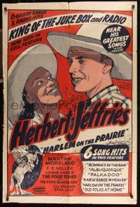 9p0533 HARLEM ON THE PRAIRIE 1sh R1948 Herb Jeffries, King of the Juke Box & Radio, Toddy!