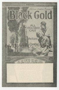 9p0038 BLACK GOLD herald 1927 Norman Studios all-black thrilling epic of the oil fields!
