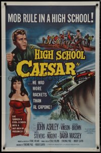 9p0534 HIGH SCHOOL CAESAR 1sh 1960 teen gangster had more rackets than Al Capone, hot Daria Massey!