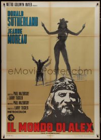 9p1681 ALEX IN WONDERLAND Italian 1p 1971 wild image of Donald Sutherland, Jeanne Moreau!