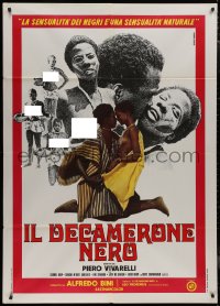 9p1716 BLACK DECAMERON Italian 1p 1972 Il decamerone nero, close up of African native woman & child!
