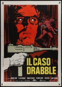 9p1722 BLACK WINDMILL Italian 1p 1974 great different Cesselon art of Michael Caine, Don Siegel!