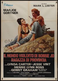 9p1732 BOBBIE JO & THE OUTLAW Italian 1p 1977 different Ciriello art of sexy Marjoe Gortner, Lester!